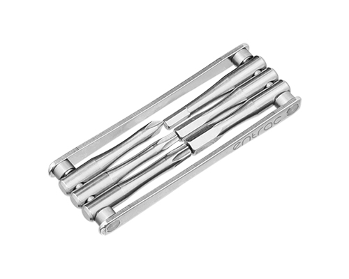 Entrac stainless steel 6-function bike multitool, collapsed 